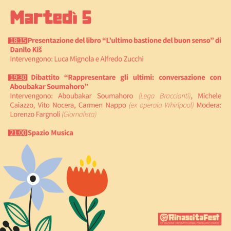 RinascitaFest programma 5 luglio