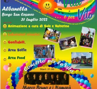 Albanella, Giornata per la Vita e per Vito al Borgo San Cesareo 6 giornata per la vita e per vito