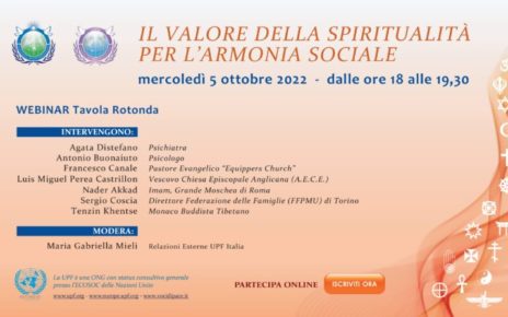 Il valore della spiritualità per l’armonia sociale: tavola rotonda IAPD 6 Locandina invito 5 ottobre 2022 page 0001