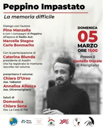 Marigliano e Brusciano per la Memoria di Peppino Impastato 5 Manifesto Memoria Difficile Marigliano 5.3.2023