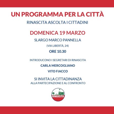 Pomigliano d'Arco, "Un programma per la Città: Rinascita ascolta i cittadini" 3 Un Programma per la Citta Rinascita Ascolta i cittadini Locandina