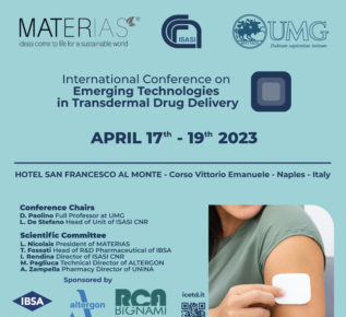 A Napoli la prima Conferenza internazionale sulle tecnologie emergenti per la somministrazione transdermica di farmaci 3 Locandina Materias 17 19 apr 2023 Verticale