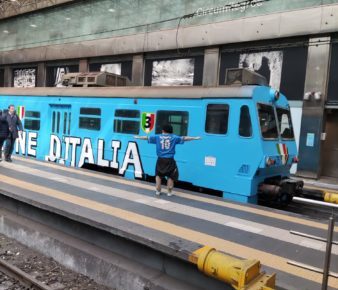 Napoli, progetto "Sogno Azzurro": partito da Montesanto il Treno Azzurro con i tifosi in direzione Stadio Maradona 5 treno azzurro 1 1