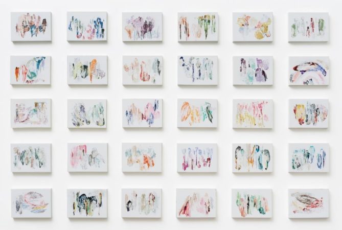 Tiziana Tafuri Moods 2022 30 collage e decollage su light cm 20x145 2