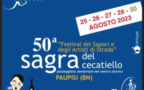 Paupisi, al Festival dei Sapori – 50° Sagra del Cecatiello la quinta edizione del Festival degli Artisti di Strada 5 sagra paupisi 2023 logo 2
