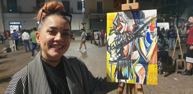 Palma Campania, Progetto "Palma Estemporanea 2023". Incontro con la pittrice Simona Giglio: l'artista dello "Scarabocchio" 7 387507043 861626171851669 7016071567586529595 n