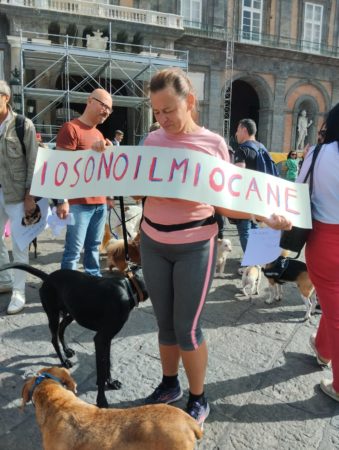 Napoli, sit in contro il divieto d’ingresso dei cani nei giardini di Palazzo Reale. Borrelli: “Divieto penalizza solo cittadini perbene. Inaccettabile che si possa entrare con l’auto e non con il cane” 5 sit in palazzo reale5