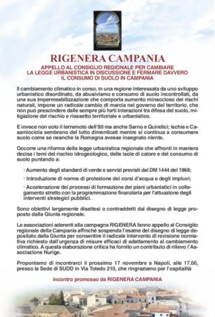 Fermiamo insieme il consumo di suolo lappello della rete Rigenera Campania COMUNICATO STAMPA LOCANDINA