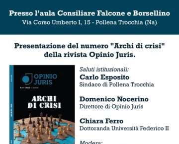 Pollena Trocchia, "Archi di crisi": domani la presentazione del nuovo numero Opinio Juris 6 Locandina 32