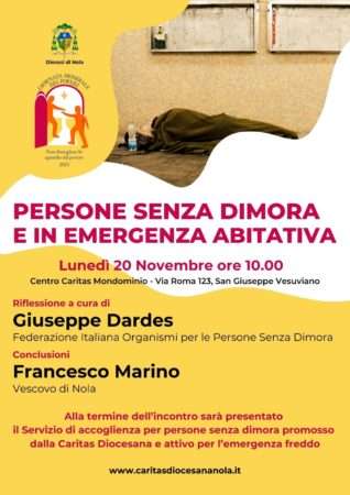 Programma incontro Caritas Nola su Persone senza dimora e in emergenza abitativa