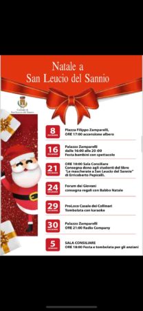 SAN LEUCIO DEL SANNIO BN LA LOCANDINA DEGLI EVENTI PER IL NATALE 2023