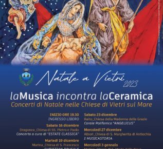 Vietri sul Mare, "La Musica incontra la Ceramica": 7 concerti gratuiti e le riggiole della Natività 5 concerti ceramica