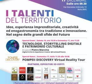 Nola, una due giorni dedicata ai talenti del territorio. Esposizione di prodotti tipici e realtà immersiva: l’iniziativa è dell’ente di formazione regionale JTP 5 eventi talenti del territorio 16 17 dicembre