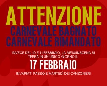 CARNEVALE messinscena rimandata