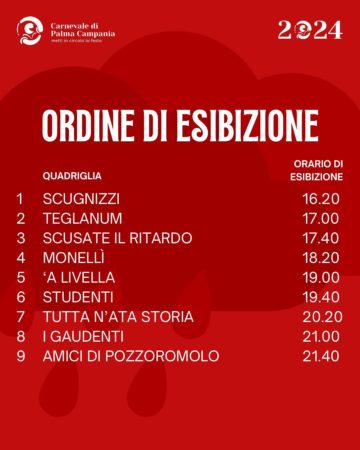 Messinscena ORDINE DI ESIBIZIONE