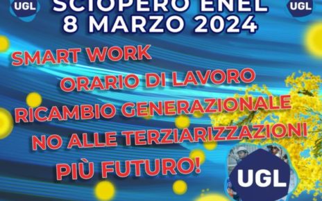 Roma, Rizzi (UGL Chimici): "Scioperiamo l’8 Marzo perché siamo seriamente preoccupati per il futuro di Enel" 5 foto manifesto sciopero 8 marzo