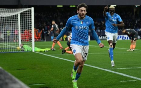 Napoli, Kvaratskhelia: "Ascoltare l'urlo della Champions è stato incredibile. Sono felice quanto i tifosi mi chiamano Kvaradona" 5 khvicha kvaratskhelia ansa