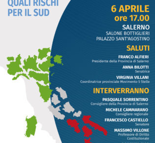 Salerno, "Autonomia Differenziata progetto scellerato": il 6 aprile incontro organizzato dal M5S 4 Convegno Salerno