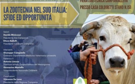 Benevento, "La Zootecnica del Sud Italia sfide e opportunità": domani il Governatore de Luca a casa Coldiretti 3 Locandina Casa Coldiretti 21 aprile 2024