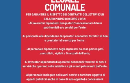 Pomigliano d'Arco, protocollata la mozione di Rinascita e PER Pomigliano: "Anche Pomigliano approvi il Salario Minimo Comunale" 5 Protocollata la mozione di Rinascita e PER Pomigliano sul Salario Minimo Comunale COMUNICATO STAMPA locandina