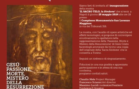 Napoli, un avatar spiegherà la Sacra Sindone 6 Locandina.Evento 25 05 2024