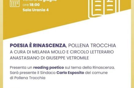 Pollena Trocchia, “Poesia è… Rinascenza”: in tour domani appuntamento a Napoli Città Libro 4 LOCANDINA POESIA E. RINASCENZA