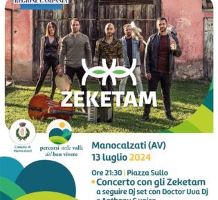 Manocalzati, “Percorsi nelle Valli del Ben Vivere”: si chiude con gli Zeketam 3 Concerto Zeketam Manocalzati