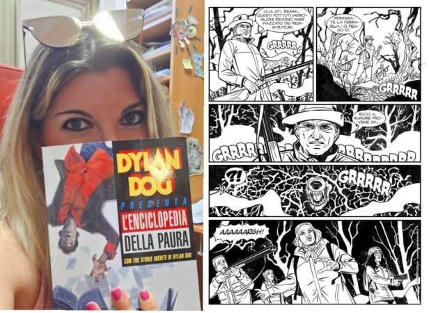 La disegnatrice Fabiana Fiengo illustra l’episodio inedito “I denti della paura” per la prima volta in Dylan Dog, “L’enciclopedia della paura” attualmente in edicola 3 Fabiana Fiengo e tavola I denti della paura