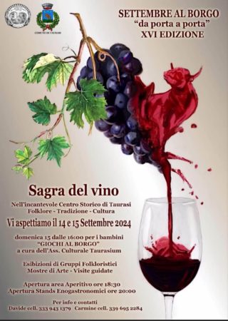 Taurasi, nel centro storico al via la XVI Edizione della Rassegna di Enogastronomia, Spettacolo e Arte 2 Manifesto 2