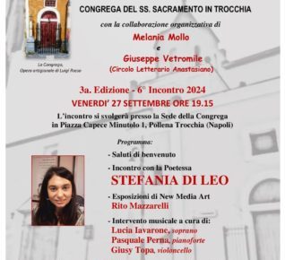 “POESIA È… RINASCENZA”, ripartono gli appuntamenti della Rassegna Culturale vanto di Pollena Trocchia 5 Poesia e.Rinascenza Venerdi 27 settembre