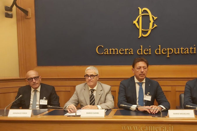 Conferenza stampa commercialisti 23.10.24 da sinistra Posca Cuchel e Michelino