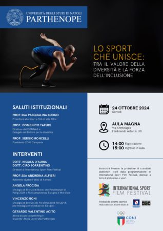 Napoli, gli atleti paralimpici Angela Procida, Vincenzo Boni e Gerardo Valentino Acito incontrano gli studenti dell’Università Parthenope 2 Lo sport che unisce tra il valore della diversita e la forza dellinclusione.pdf page 0001