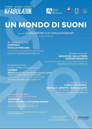 Chiaiano e Scampia, cinque serate di musica, danza e teatro con “Un mondo di suoni” 2 Locandina Un mondo di suoni 2024