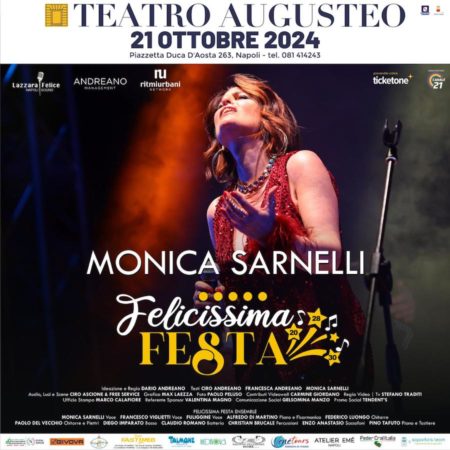 Napoli, “Felicissima Festa” con Monica Sarnelli al teatro Augusteo 2 Manifesto 3