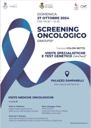 SAN LEUCIO DEL SANNIO BN LOCANDINA SCREENING ONCOLOGICO TUMORE COLON RETTO