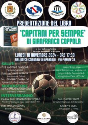 Afragola, "Capitani per sempre": Gianfranco Coppola racconta i capitani che hanno fatto la storia del Napoli e delle grandi squadre di calcio italiane 2 462573108 1738504650261457 853027541325248239 n