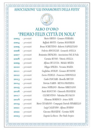 Albo doro Premio Felix 2023mod
