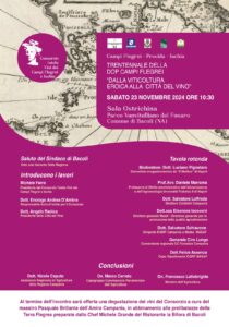 Trentennale della DOP "Campi Flegrei", dalla viticoltura eroica alla città del vino 2 LOCANDINA EVENTO 23 MARZO 2024 BACOLI