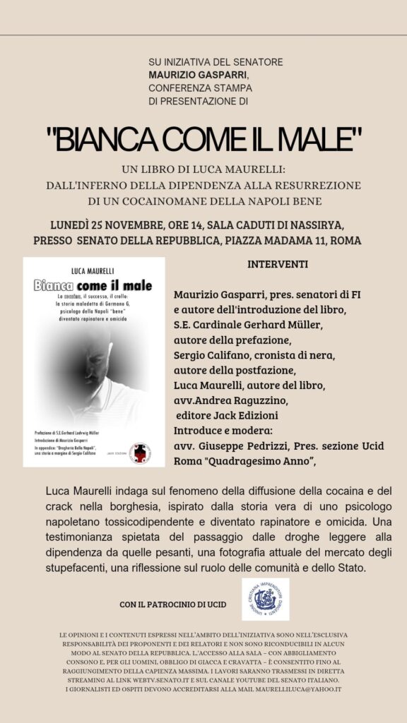 Roma, "Bianca come il male" di Luca Maurelli presentato al Senato 2 Locandina 57