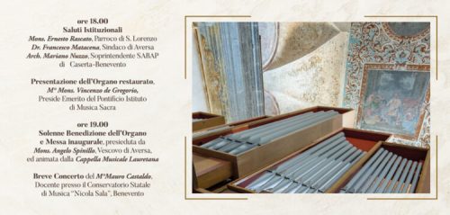 Aversa, inaugurazione del Monumentale organo a canne dell'Abbazia di San Lorenzo 3 organo invito 2 md