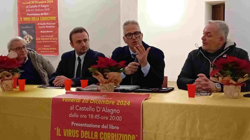 2. E. Cerciello A. Soviero C. Mungivera Sindaco S. Di Sarno Libro Il Virus della corruzione Somma Vesuviana 20.12.2024