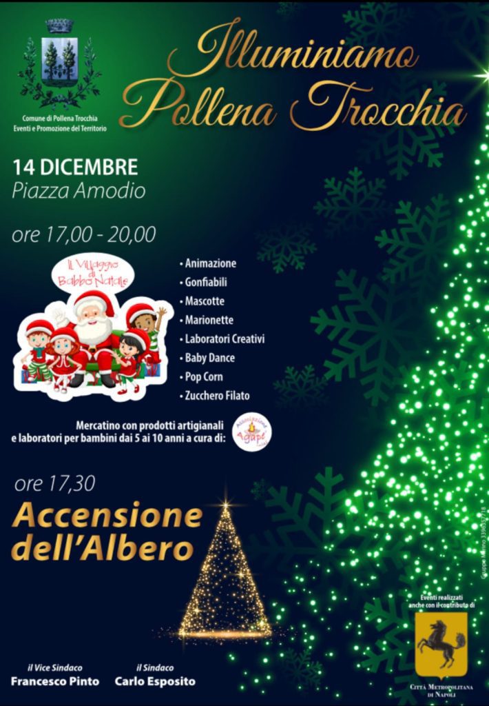 Pollena Trocchia, domani l'accensione dell'Albero di Natale in Piazza Amodio 2 LOCANDINA ILLUMINIAMO POLLENA TROCCHIA