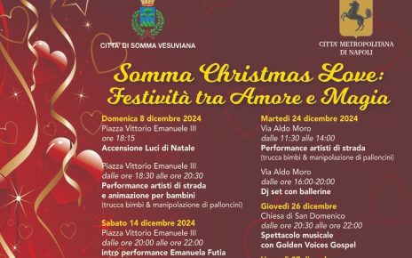 Somma Vesuviana, Christmas Lowe: la città lancia il messaggio di pace. Musica natalizia in filodiffusione per strade e piazze del centro 3 calendario Natale 2024mod