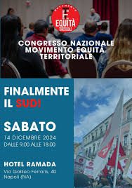 Napoli, Movimento Equità Territoriale: congresso domani in città 2 locandina congresso 1