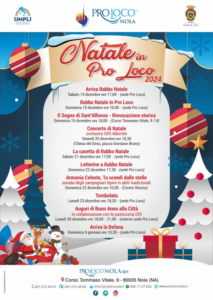 Nola, “Il Sogno di Sant’Alfonso” e le tradizioni del Natale Nolano 2 natale in pro loco