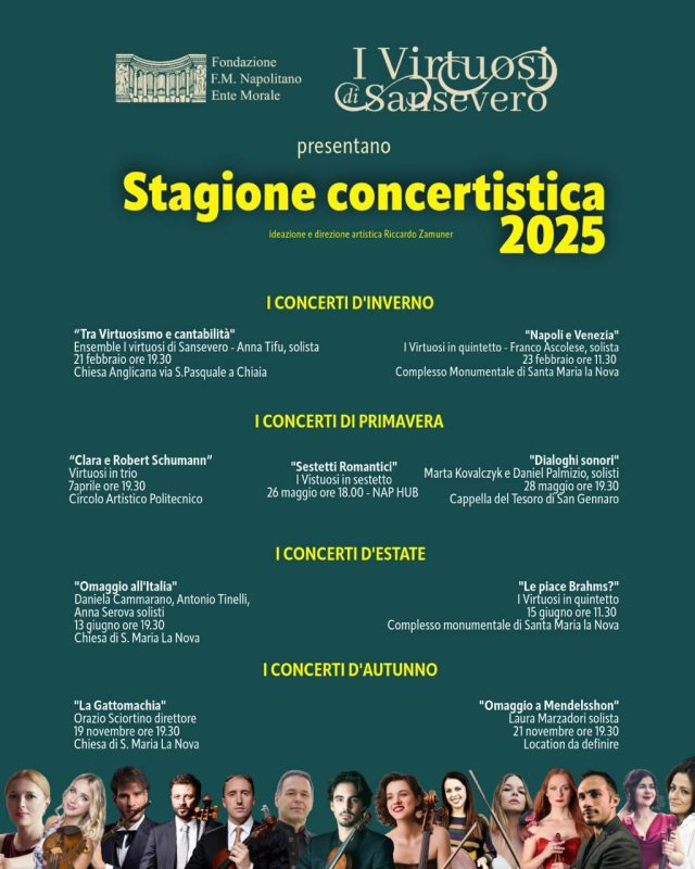 Napoli, Fondazione Napolitano: al via la stagione concertistica 2025 dei "Virtuosi di Sansevero" 2 2 6