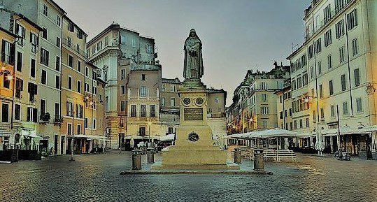 Brusciano, ricordo di Giordano Bruno arso vivo 425 anni fa 2 3. Giordano Bruno in Campo de Fiori a Roma