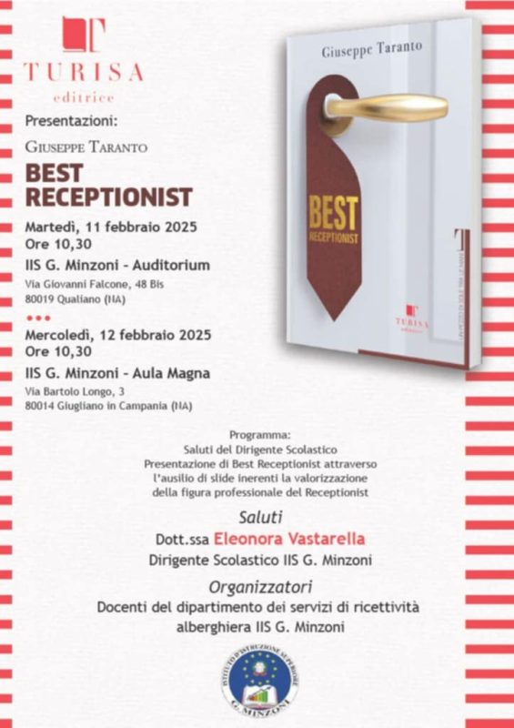 Napoli, Best Receptionist: il libro sull’Hotellerie approda all’Istituto Minzoni 2 3f8c4189 43c4 4a41 aa65 2cf3a195333a