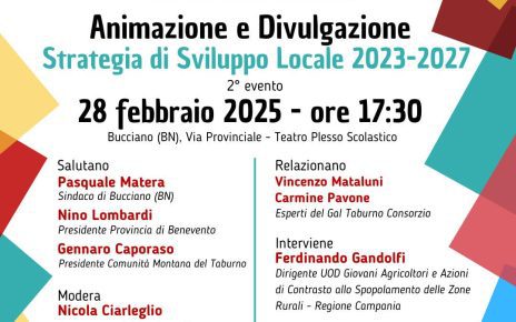 Buccino, il Gal Taburno continua la fase di animazione e divulgazione della Strategia di Sviluppo 3 gal bucciano