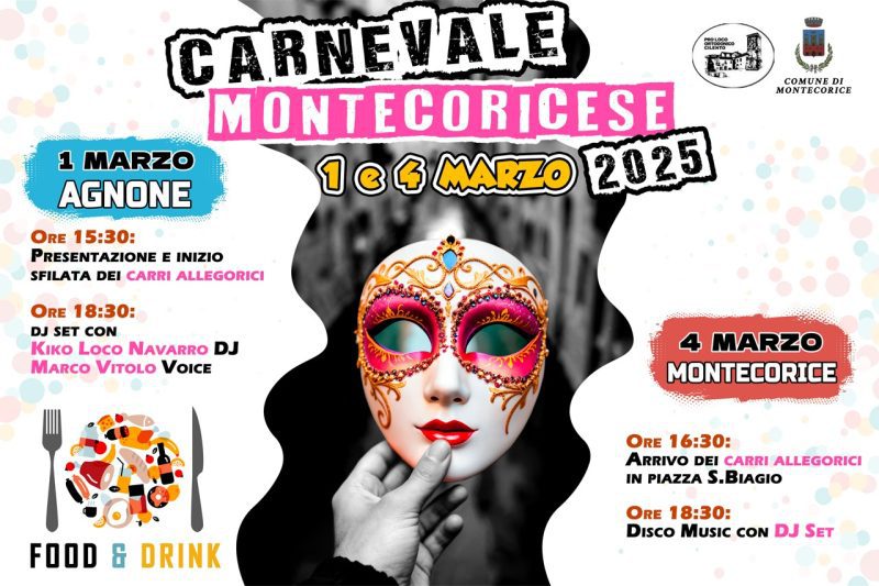 Torna il "Carnevale Montecoricese": quarta edizione ricca di colori, musica e divertimento 2 locandina 2025